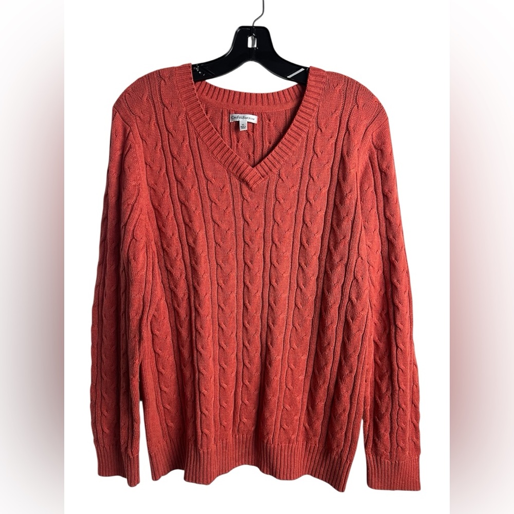 Croft & Barrow V-Neck Sweater - Burnt Orange size L